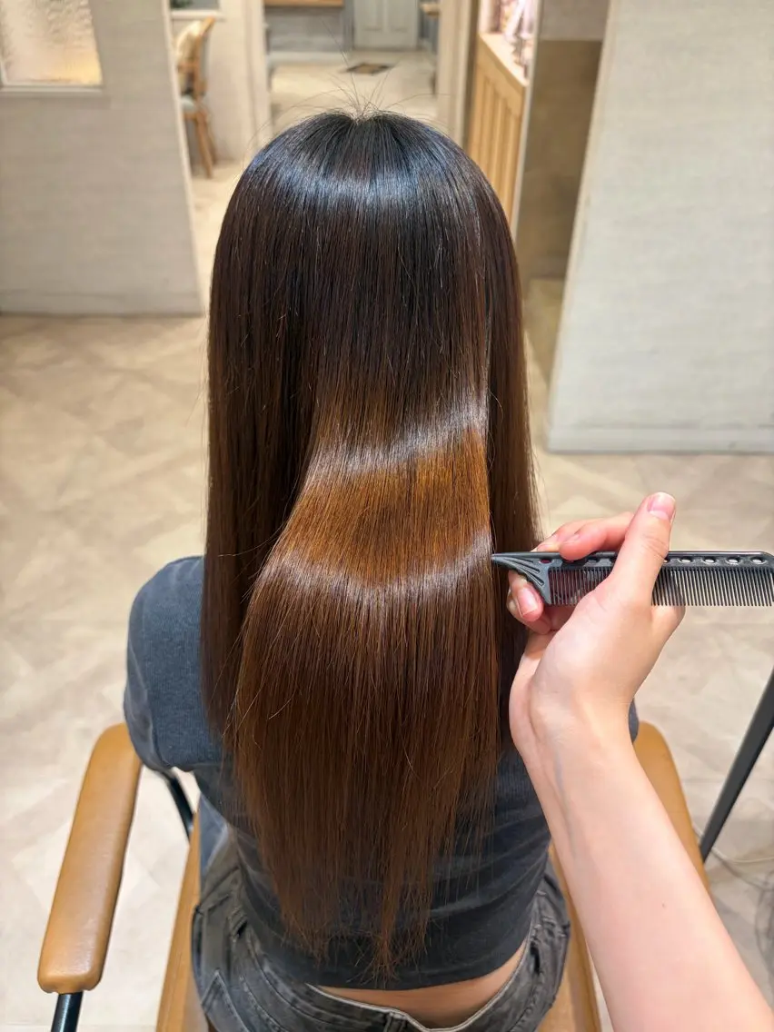セミロング 縮毛矯正 小川 ルミナのヘアスタイル