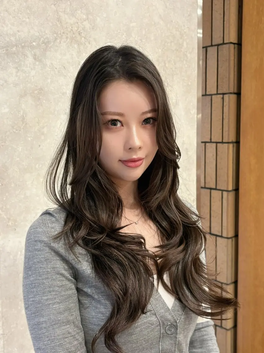 ロング 韓国風ヘア レイヤーカット カット 杉井 響のヘアスタイル