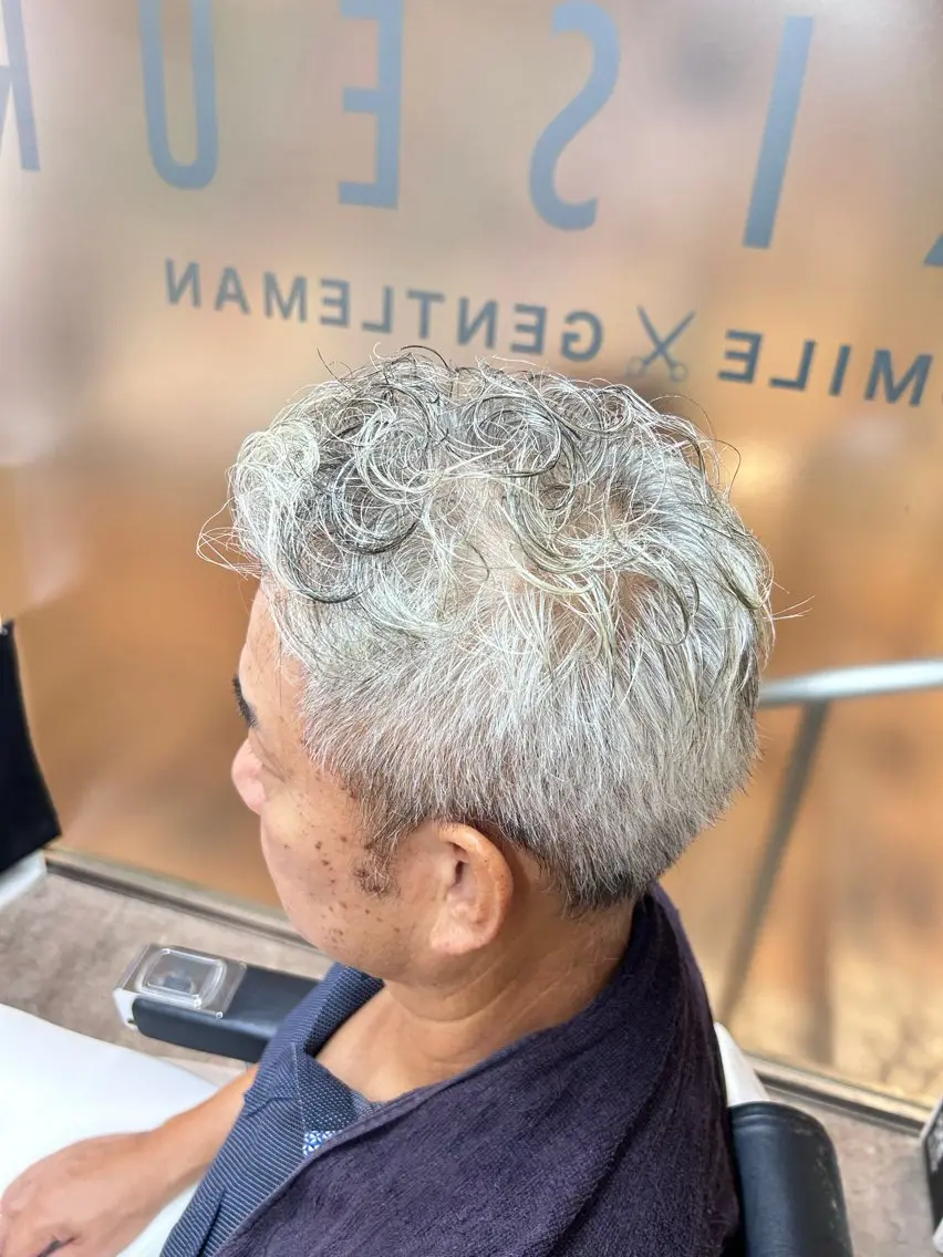 パーマ ヘアアレンジ メンズ メンズパーマ 七三 FRISEUR/山本 美芽のヘアスタイル