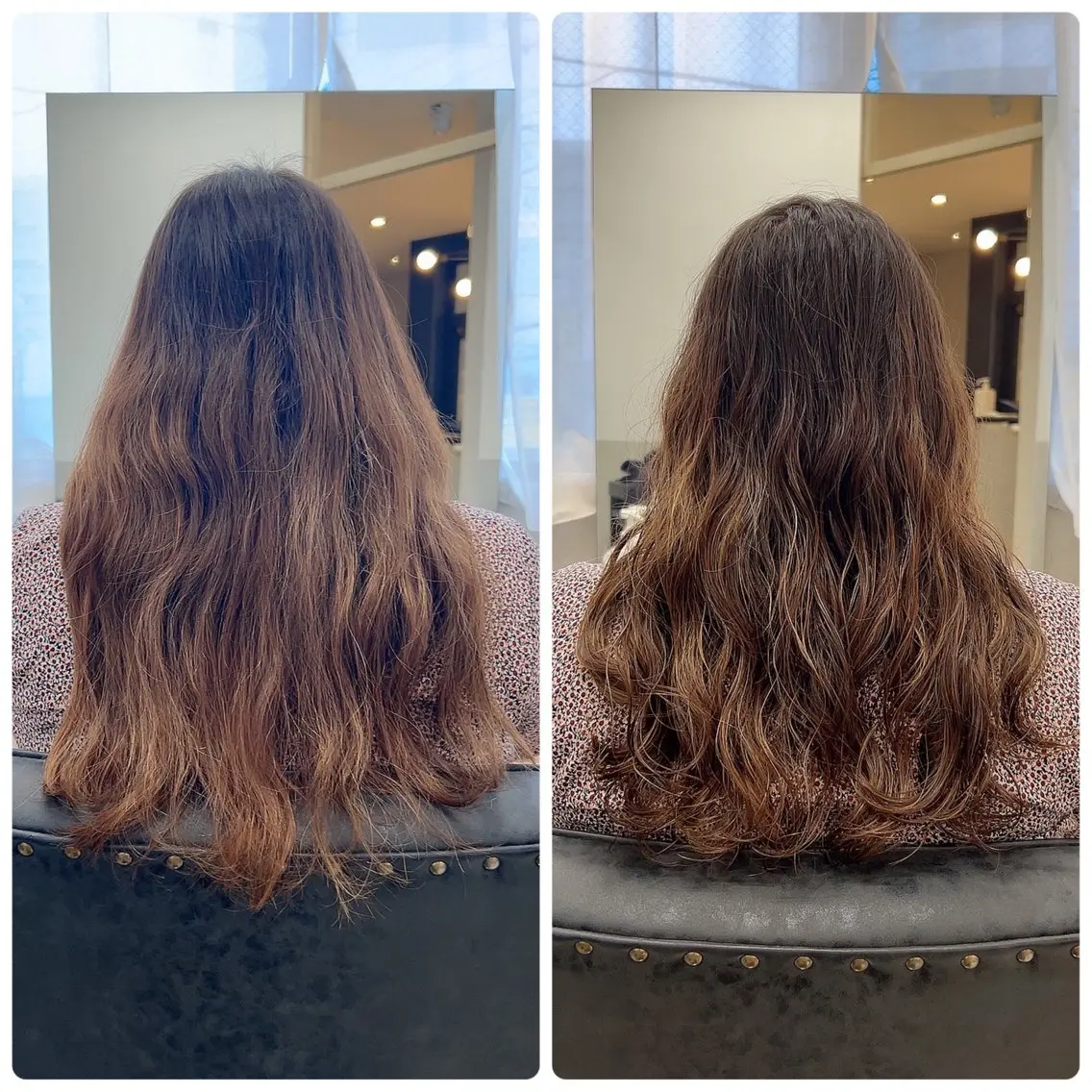 セミロング パーマ カット パーマ トリートメント 西野 美空🍊のヘアスタイル