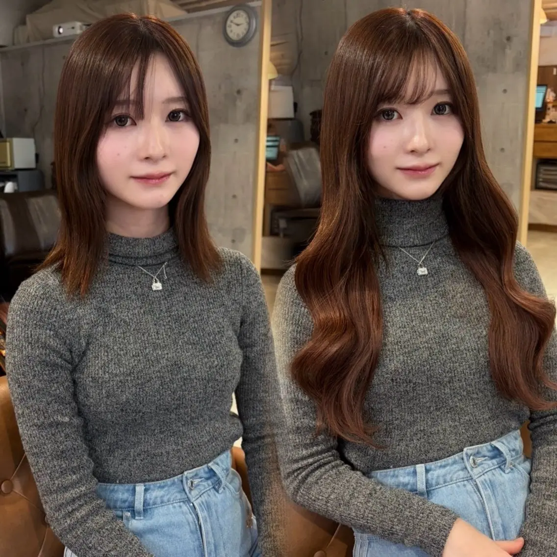 ロング カラー ブラウンカラー エクステ ANKH CROSS 🍒SHIANのヘアスタイル
