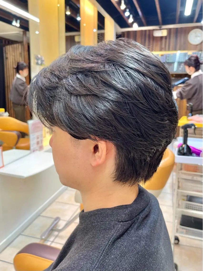 ショート パーマ メンズ センターパート メンズ韓国風 メンズパーマ 学生（メンズ向け） 学生 カット パーマ メンズ特化/パーマ/ 髪質改善　高野奨馬のヘアスタイル