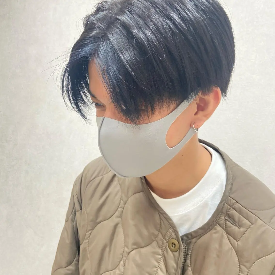 カラー メンズ メンズブリーチ ブリーチ ブルーカラー コテ巻き風パーマ★ はるさんのヘアスタイル