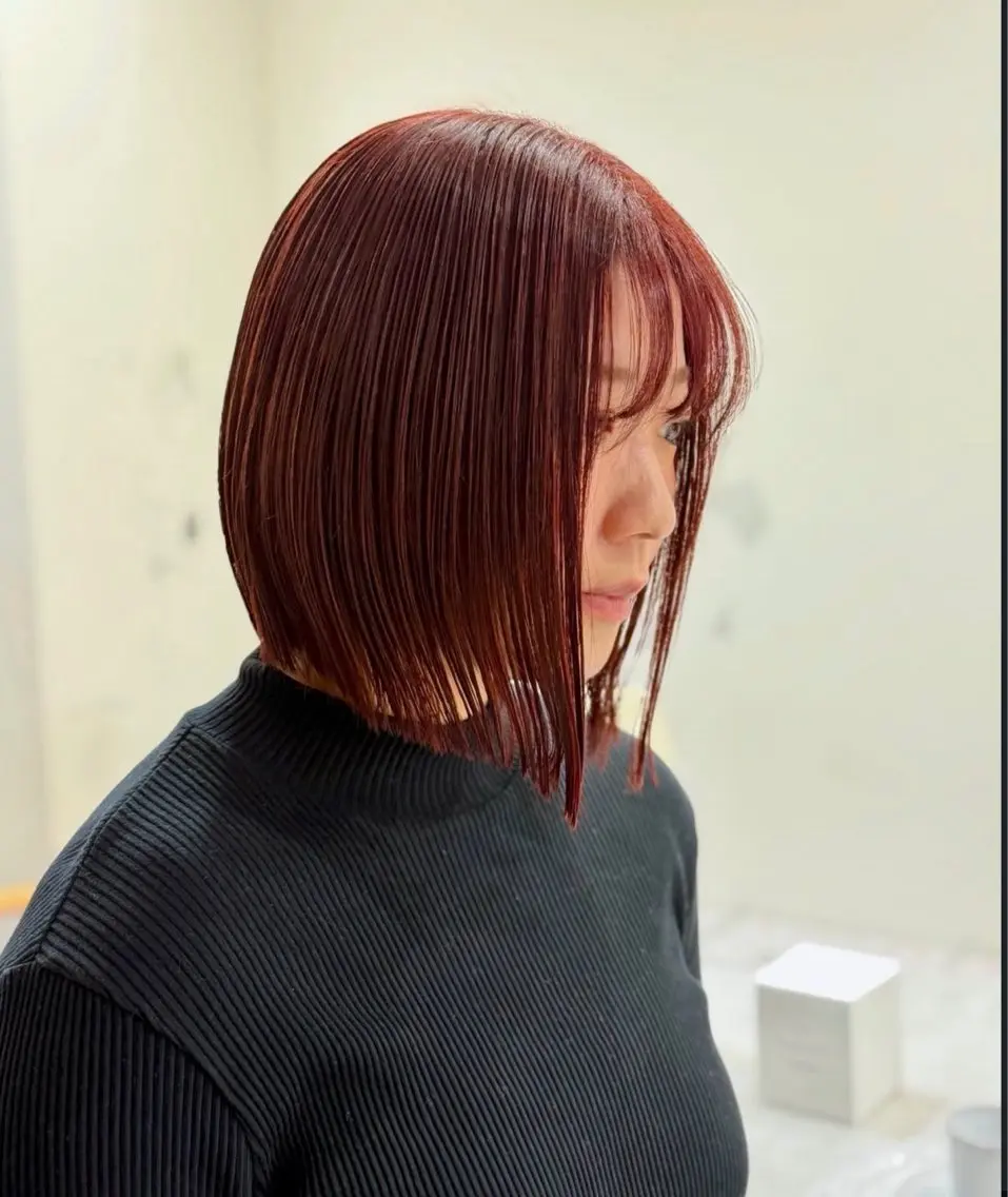 カット✂️＋ブリーチなしw暖色系カラー❤️‪🩷🧡‬‪＋𝐀𝐮𝐣𝐮𝐚2ステップトリートメント✨の写真