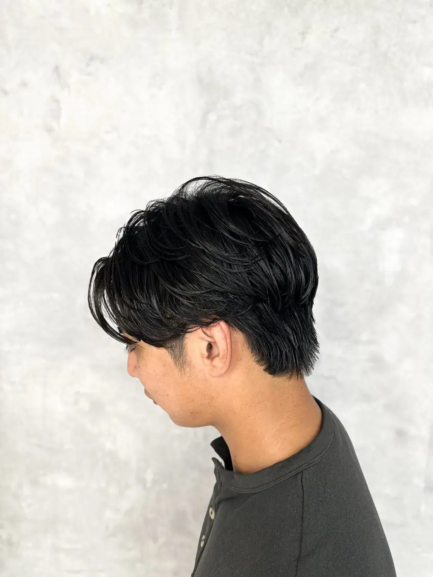 パーマ メンズ センターパート フェザーパーマ メンズパーマ カット パーマ 天神/メンズ/カラー パーマ【佐々木凌平】のヘアスタイル