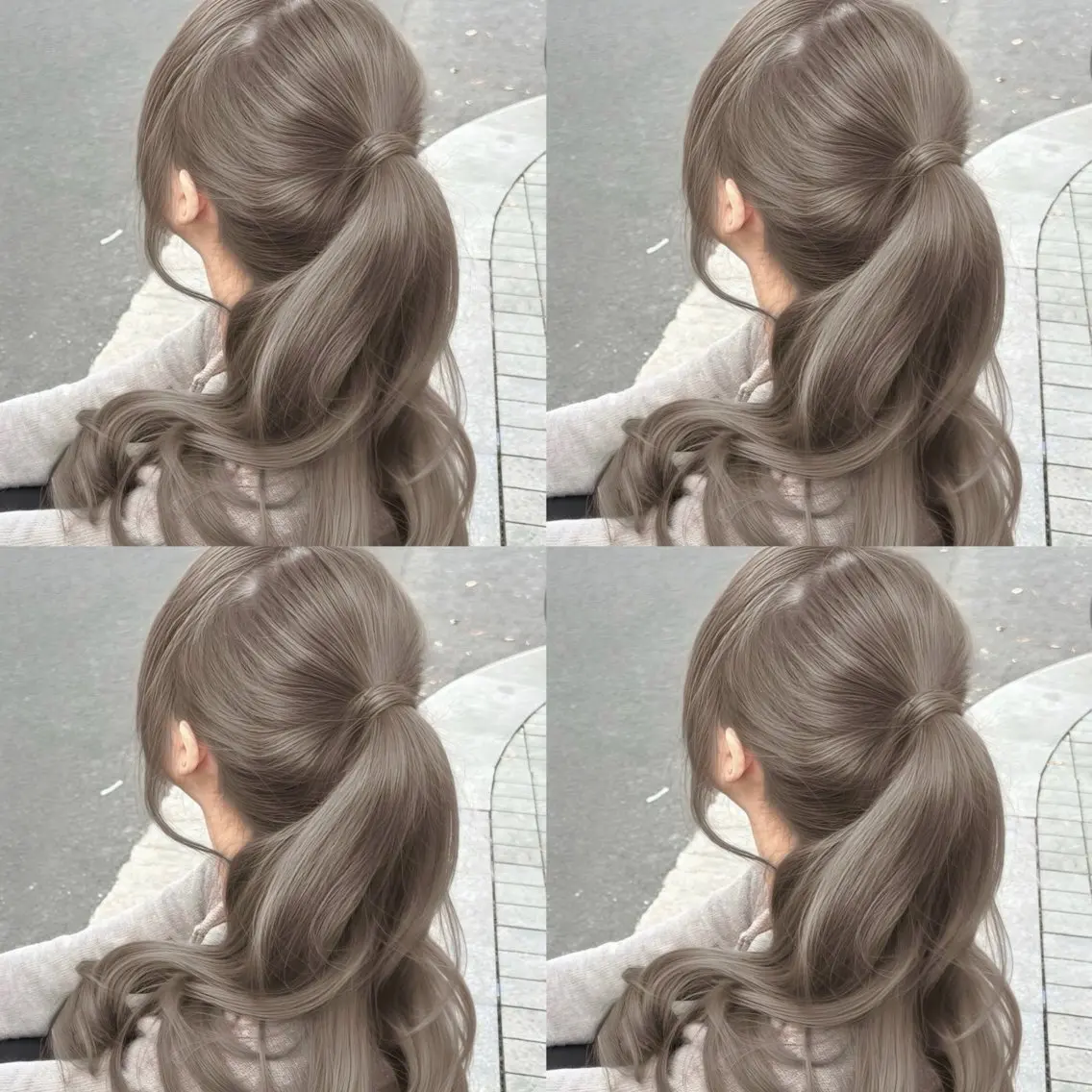 ミディアム ヘアカラー トリートメント ヘッドスパ 透明感♡グレージュ ♡ミルクティー♡のヘアスタイル