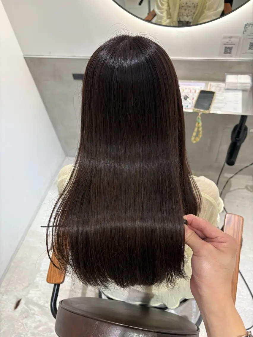 セミロング 縮毛矯正 トリートメント 髪質改善 縮毛矯正/ レイヤー/銀座/本木のヘアスタイル
