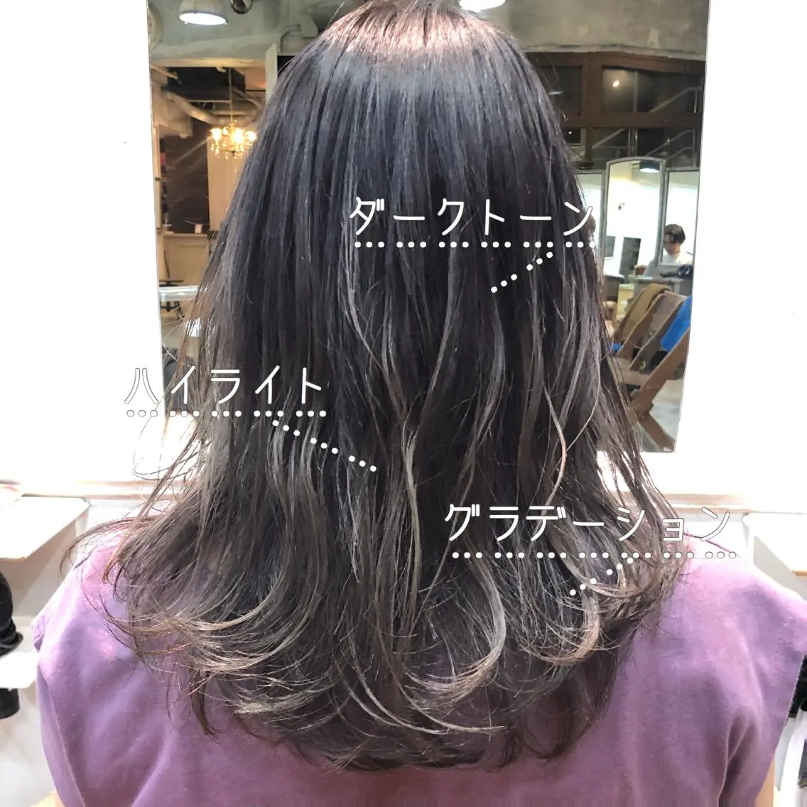 ミディアム カラー パーマ グラデーションカラー RUKA 美容院×ネイリストのヘアスタイル
