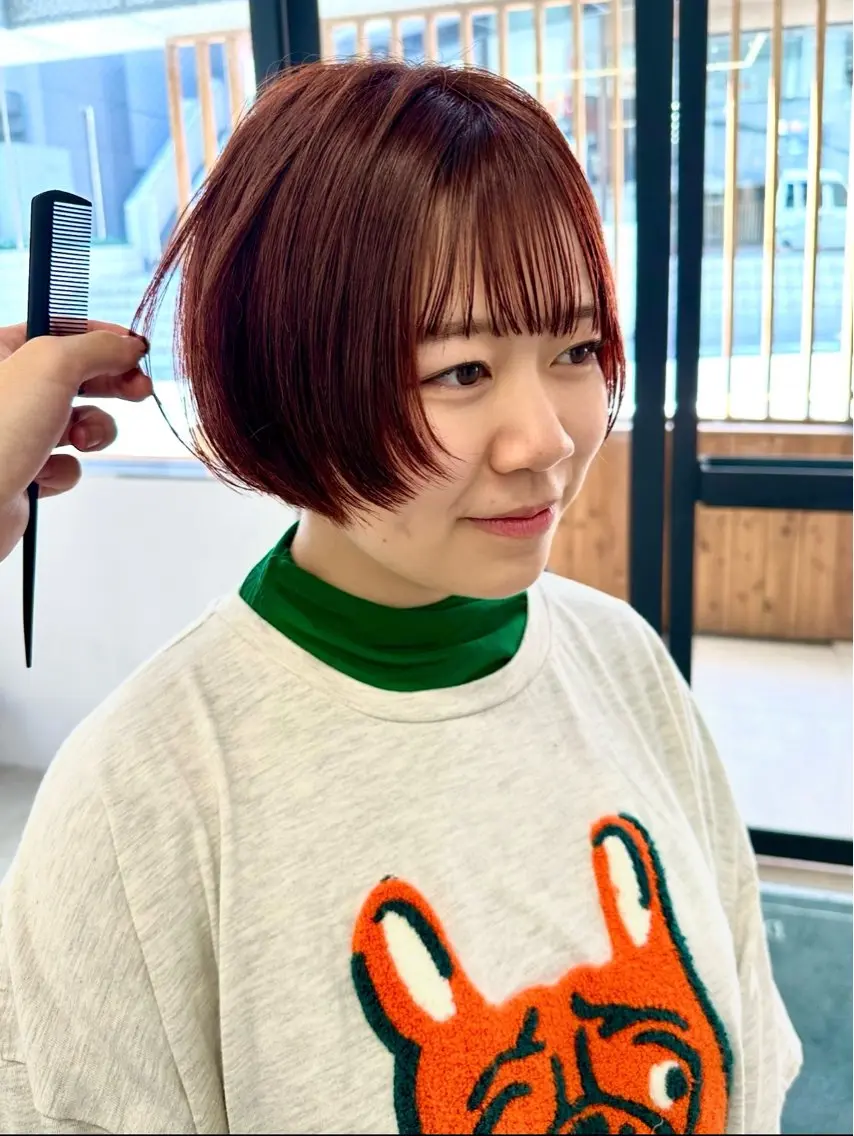 ショート カット ヘアカラー 骨格診断で絶対可愛い ✨丸みショート✨凌弥のヘアスタイル