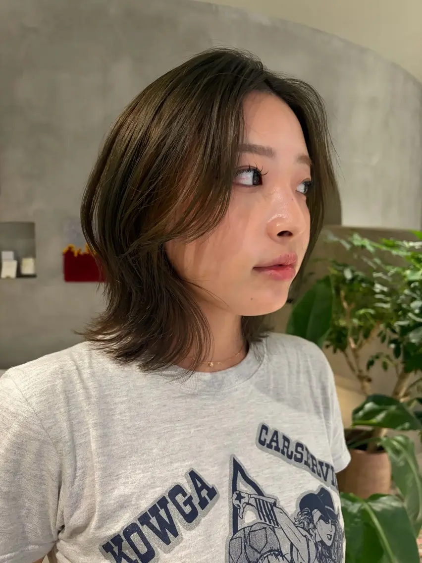 ミディアム ヘアカラー ⟡.·結‎/心斎橋 /カラーモデル募集中のヘアスタイル