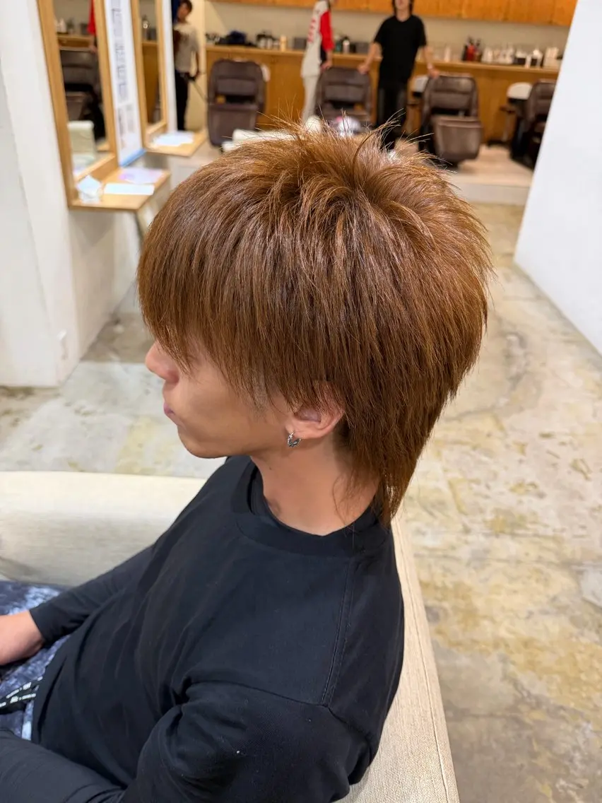 カラー ブリーチ ブラウンカラー ブリーチなしカラー 小田部 寛太のヘアスタイル