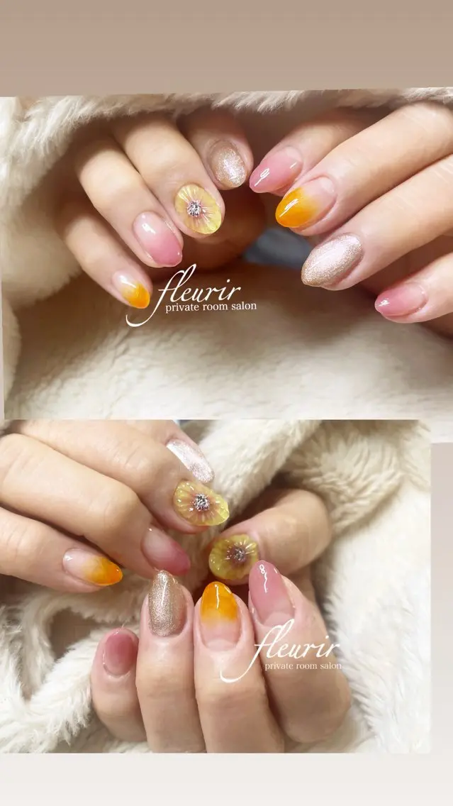 ネイル クリアネイル フラワーネイル フルリール 【プライベートサロンのネイルデザイン