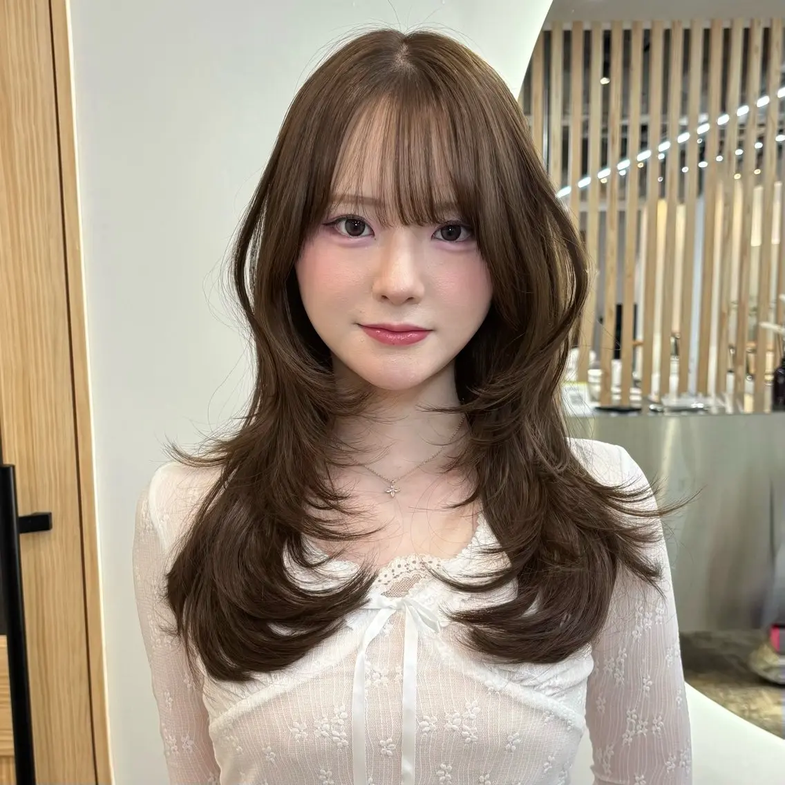ロング カラー カット ヘアカラー トリートメント ‪‪❤︎‬韓国レイヤ ー❤︎/saraのヘアスタイル