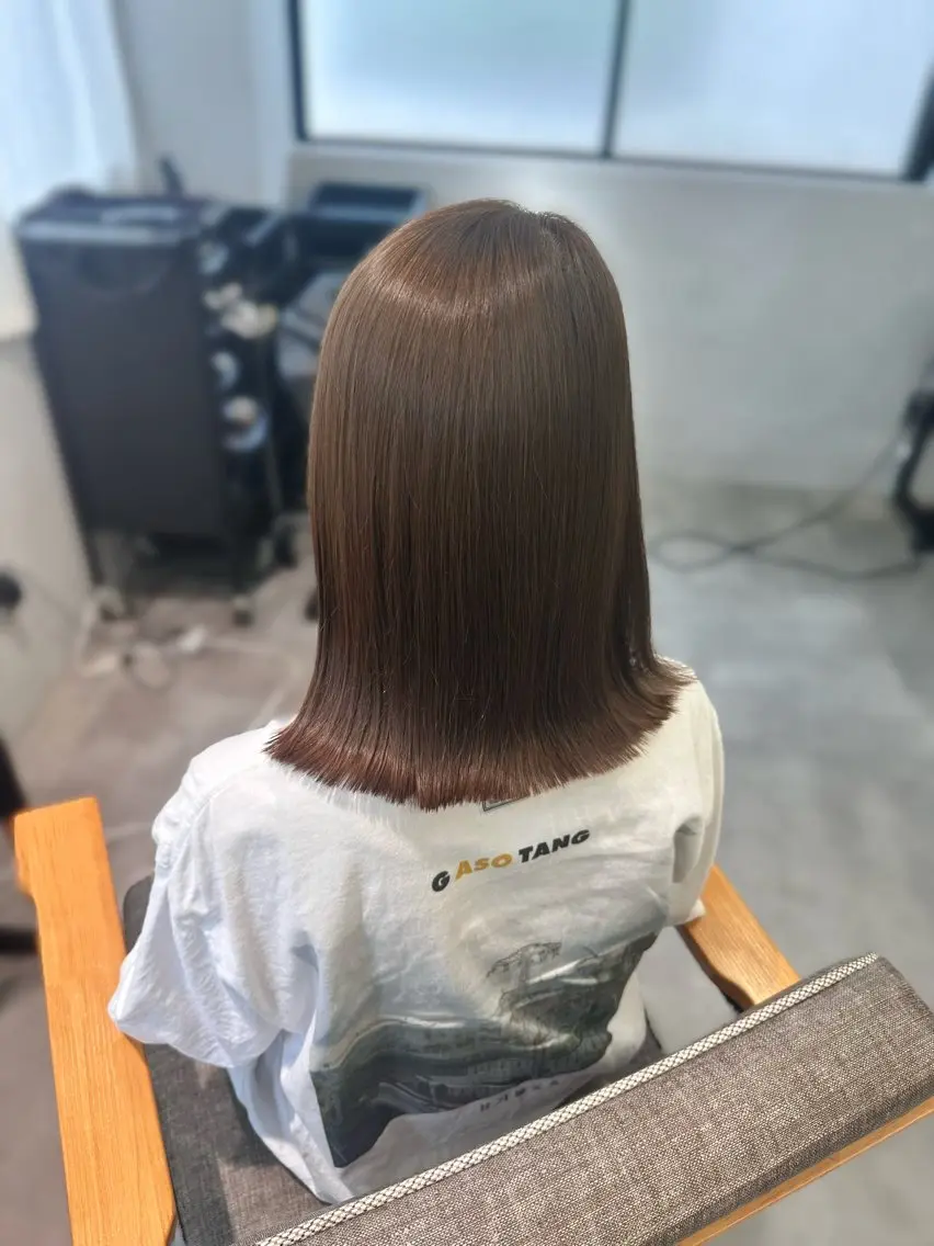 ミディアム カラー カット ヘアカラー トリートメント hina/レイヤー /マロンブラウンのヘアスタイル