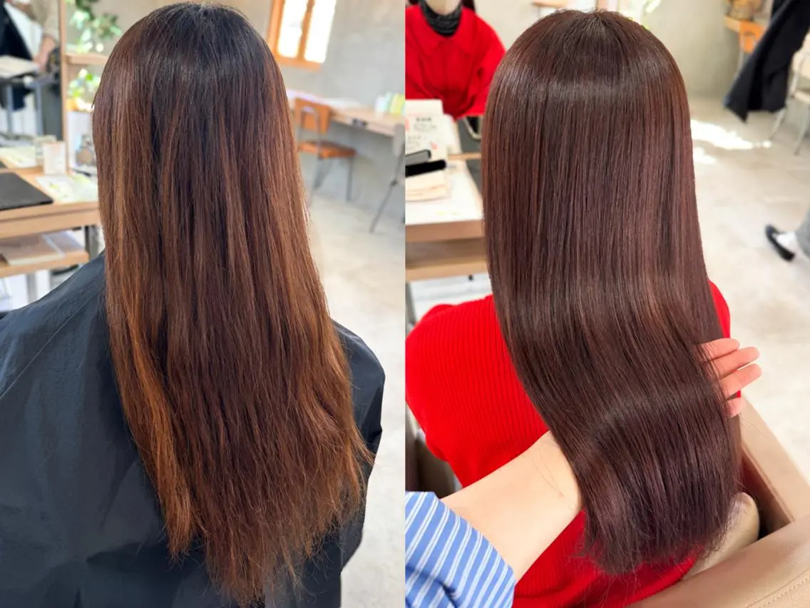 ロング パーマ 縮毛矯正 ストレートパーマ 井上 美穂のヘアスタイル