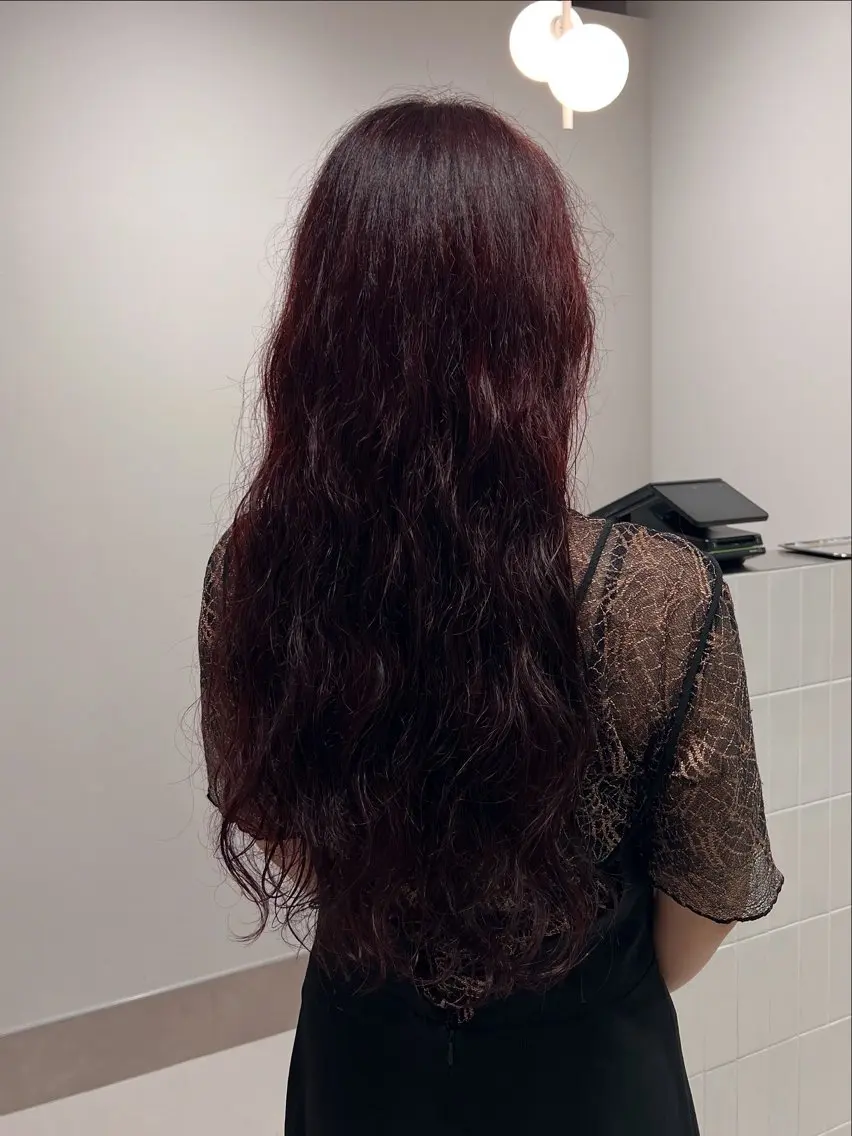 ロング カラー レッドカラー カット ヘアカラー トリートメント 艶カラー/レイヤー /atsumi🪷のヘアスタイル