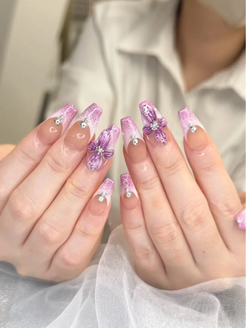 ネイル フットネイル 氷ネイル・うるうるネイル マットネイル ニュアンスネイル リボン ハンドネイル Akina Nailのネイルデザイン