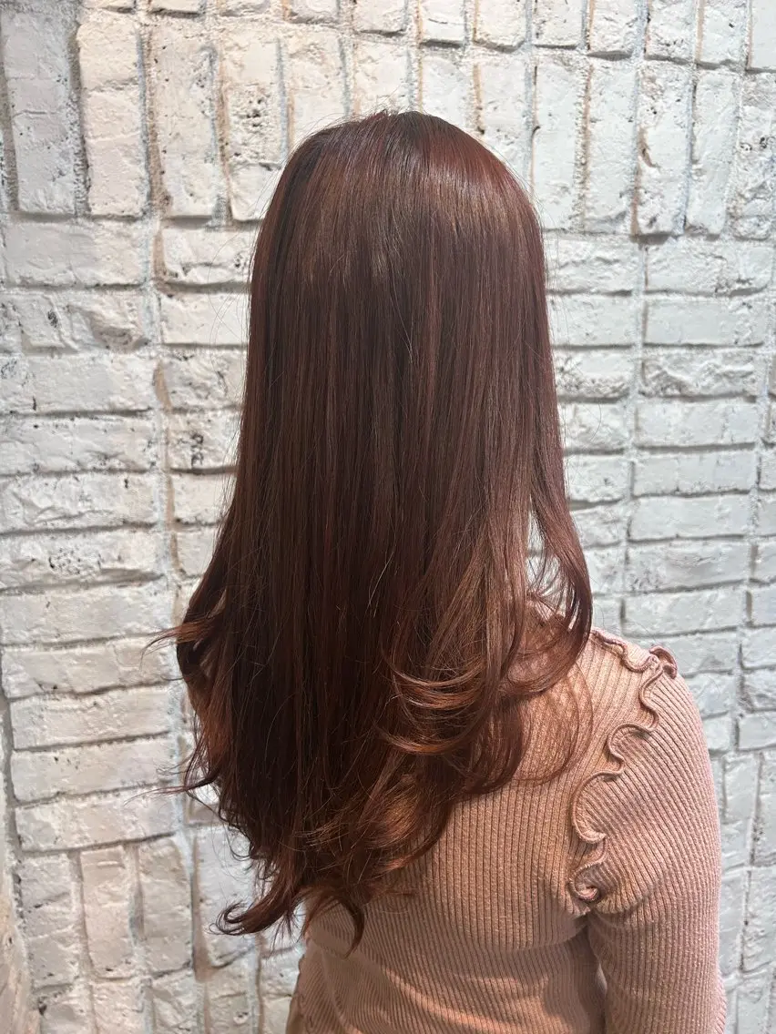 ロング カラー ブラウンカラー レイヤーカット 三浦 栞のヘアスタイル