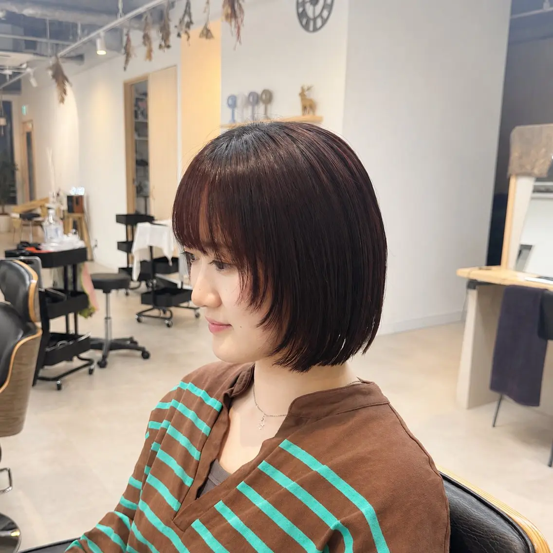 ショート カラー ボブレイヤー レッドカラー ボブ レイヤーカット カット ヘアカラー カットモデル募集中 ☀️NICHIKAのヘアスタイル