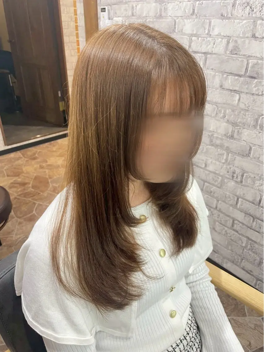 カラー ベージュカラー ミルクティーベージュ 赤沼 未来のヘアスタイル
