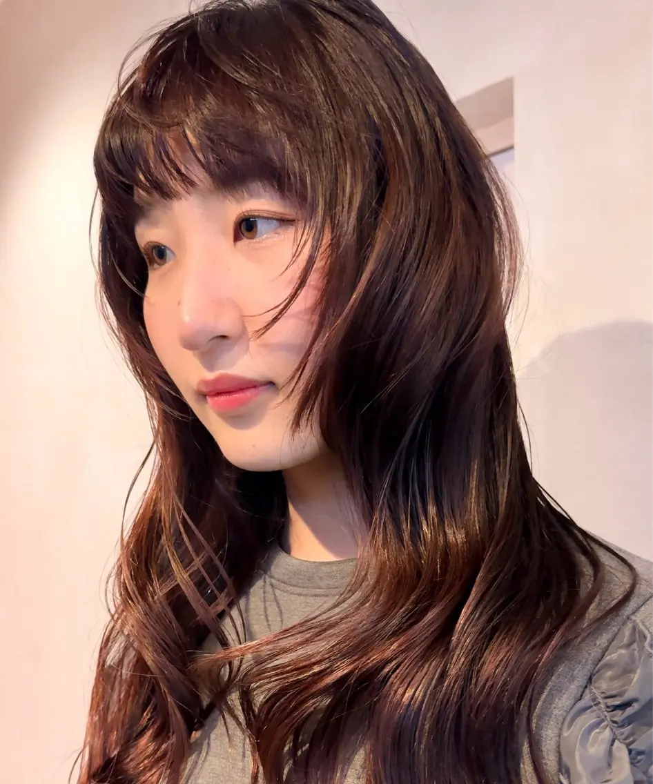 セミロング カラー ブラウンカラー 透明感カラー パープルカラー 🍈yurina 福岡/パーマ🍈のヘアスタイル