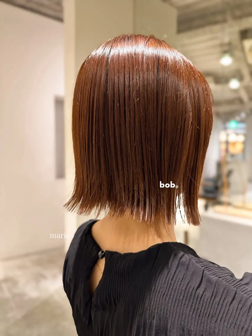 セミロング カラー 透明感カラー 髪質改善 レイヤーカット 松岡 陸弥のヘアスタイル