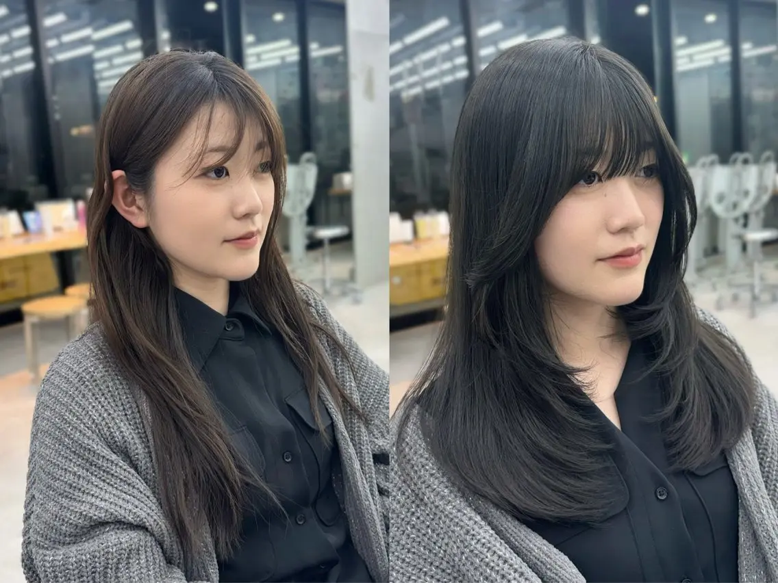 ロング レイヤーカット カット ヘアカラー トリートメント モデル様募集中 /Seina✨️のマツエク・マツパデザイン