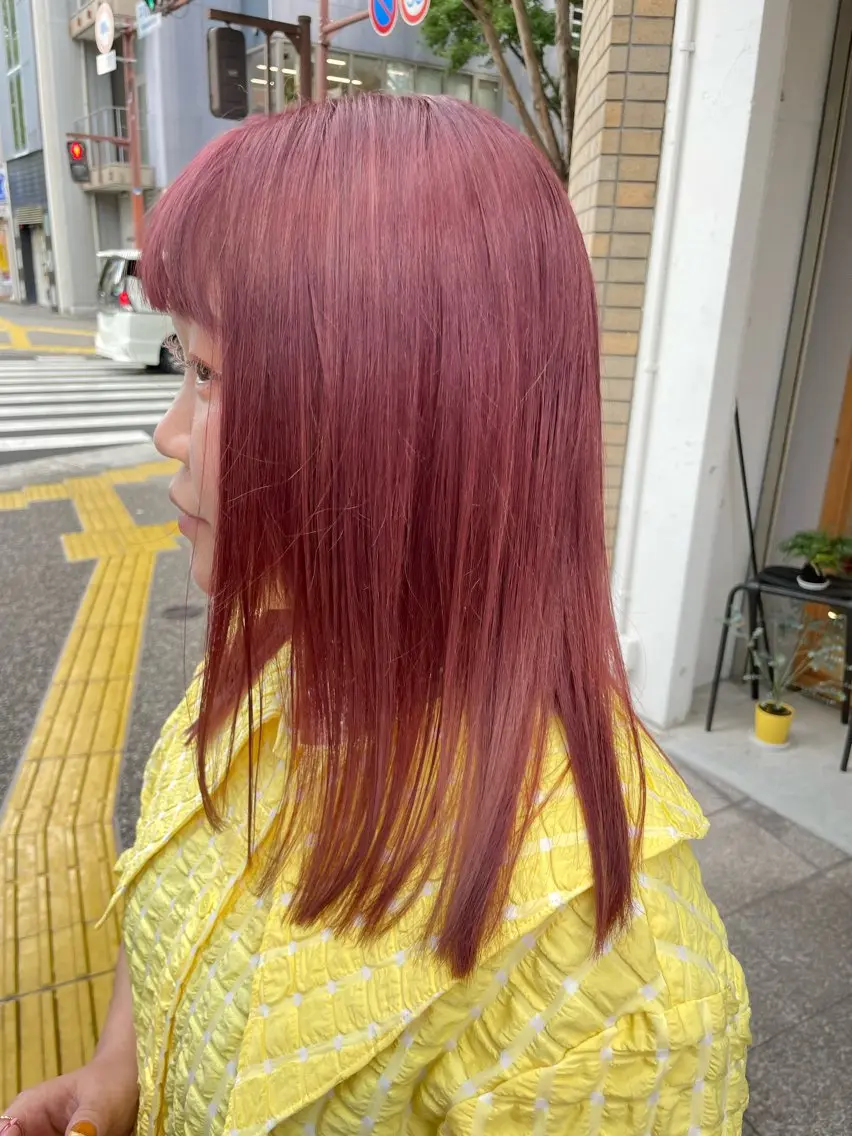 セミロング カラー ヘアカラー トリートメント 東 史夏のヘアスタイル