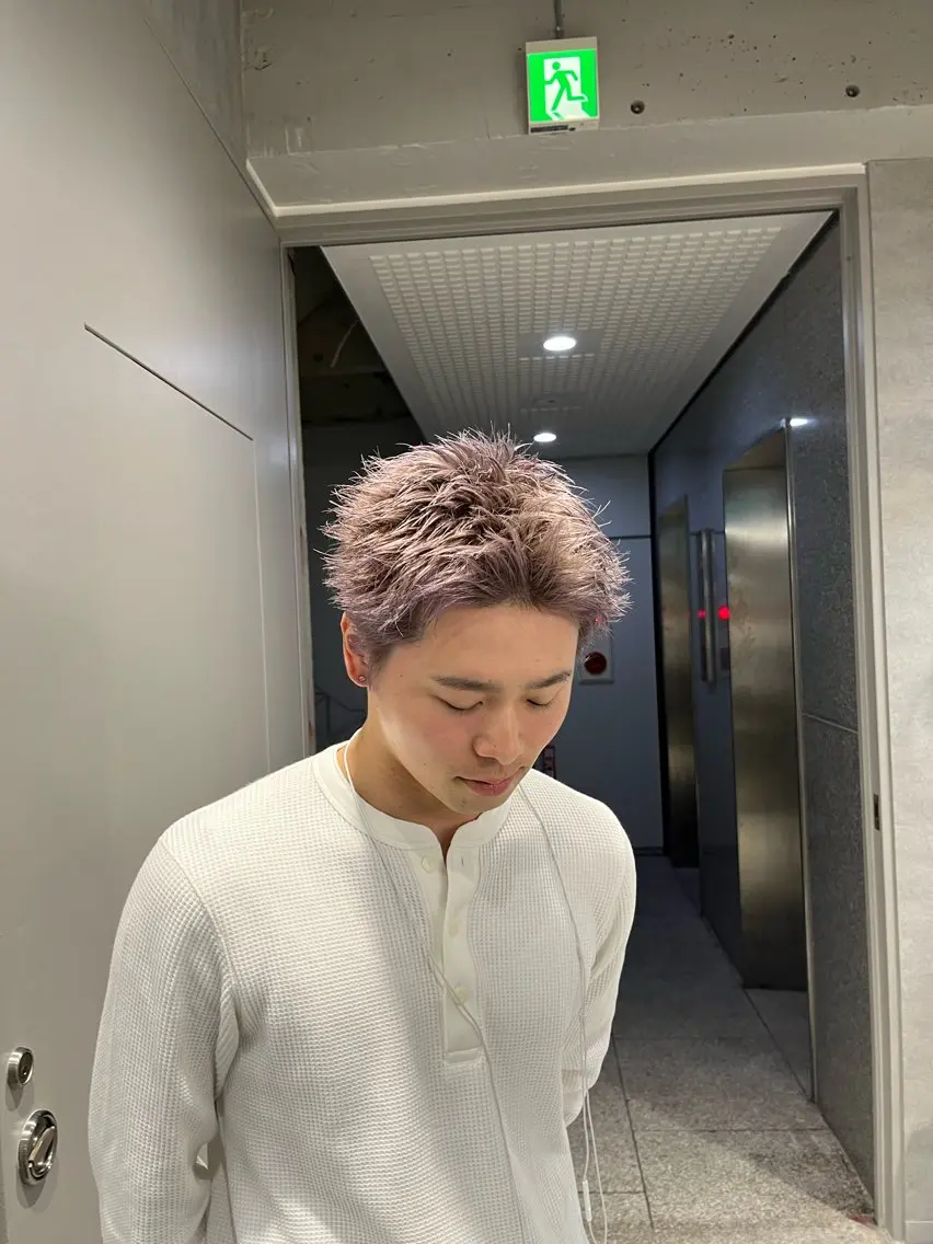 ショート カラー パーマ メンズ カット ヘッドスパ ヘアセット 🔥メンズ 特化🔥菊水皐暉🔥のヘアスタイル