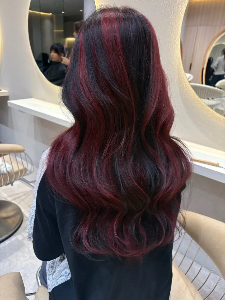 【🍒暖色をしたい方にオススメ🍒】ブリーチなしダブルカラー➕高発色カラー➕ケアトリートメント🌟の写真