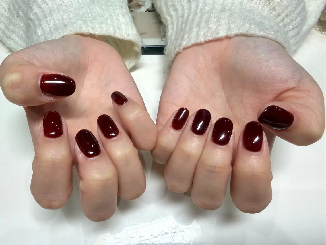 ネイル ボルドー ハンドネイル 3Qnail Akazawaのネイルデザイン