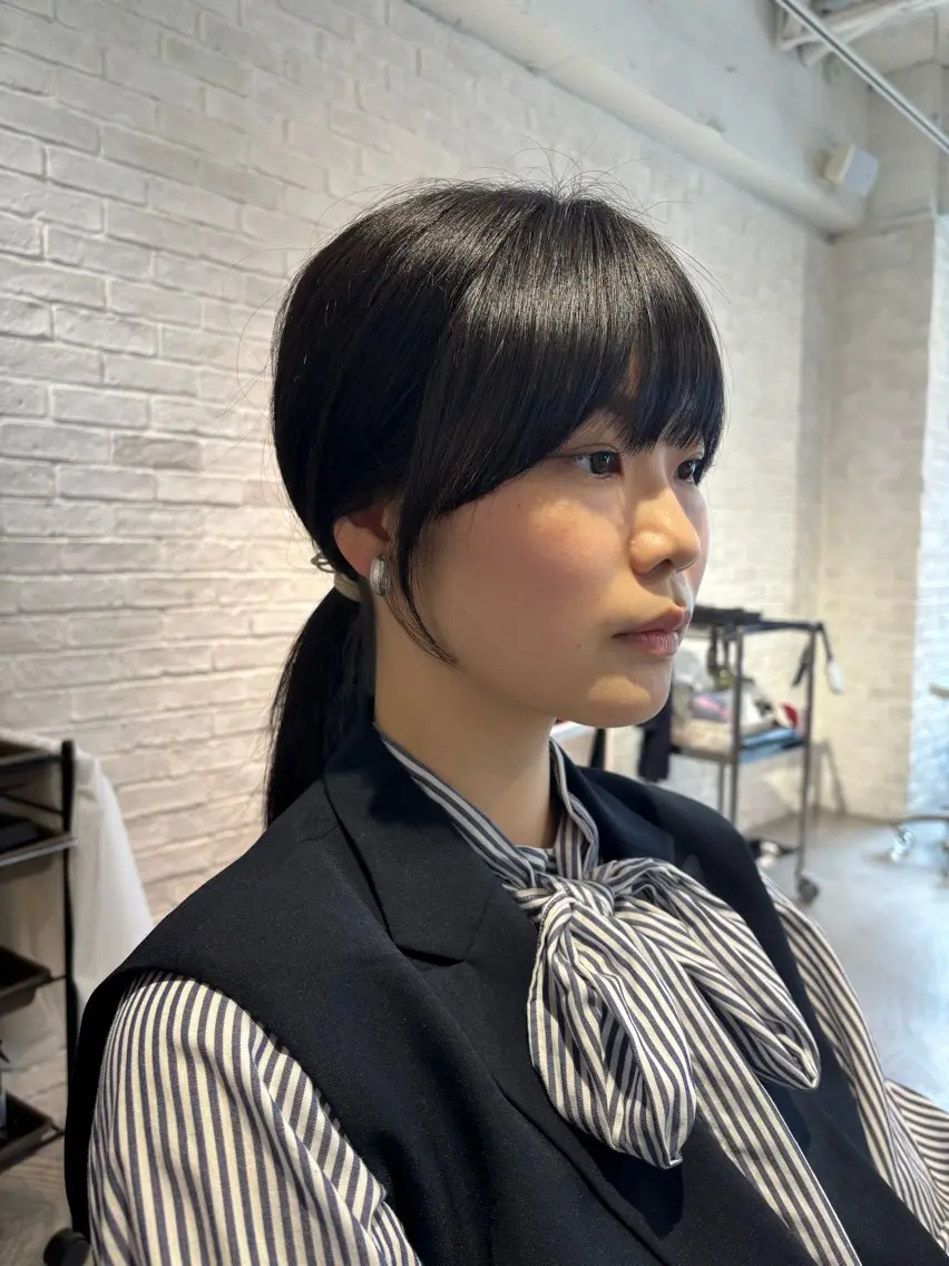 セミロング 顔周りカット 盛れるレイヤー/ 髪質改善/遠藤龍雅のヘアスタイル