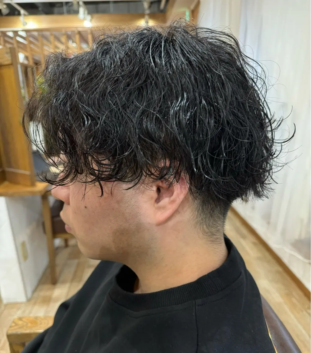 ミディアム カット パーマ メンズパーマ特化⚡️ 中村 駿のヘアスタイル