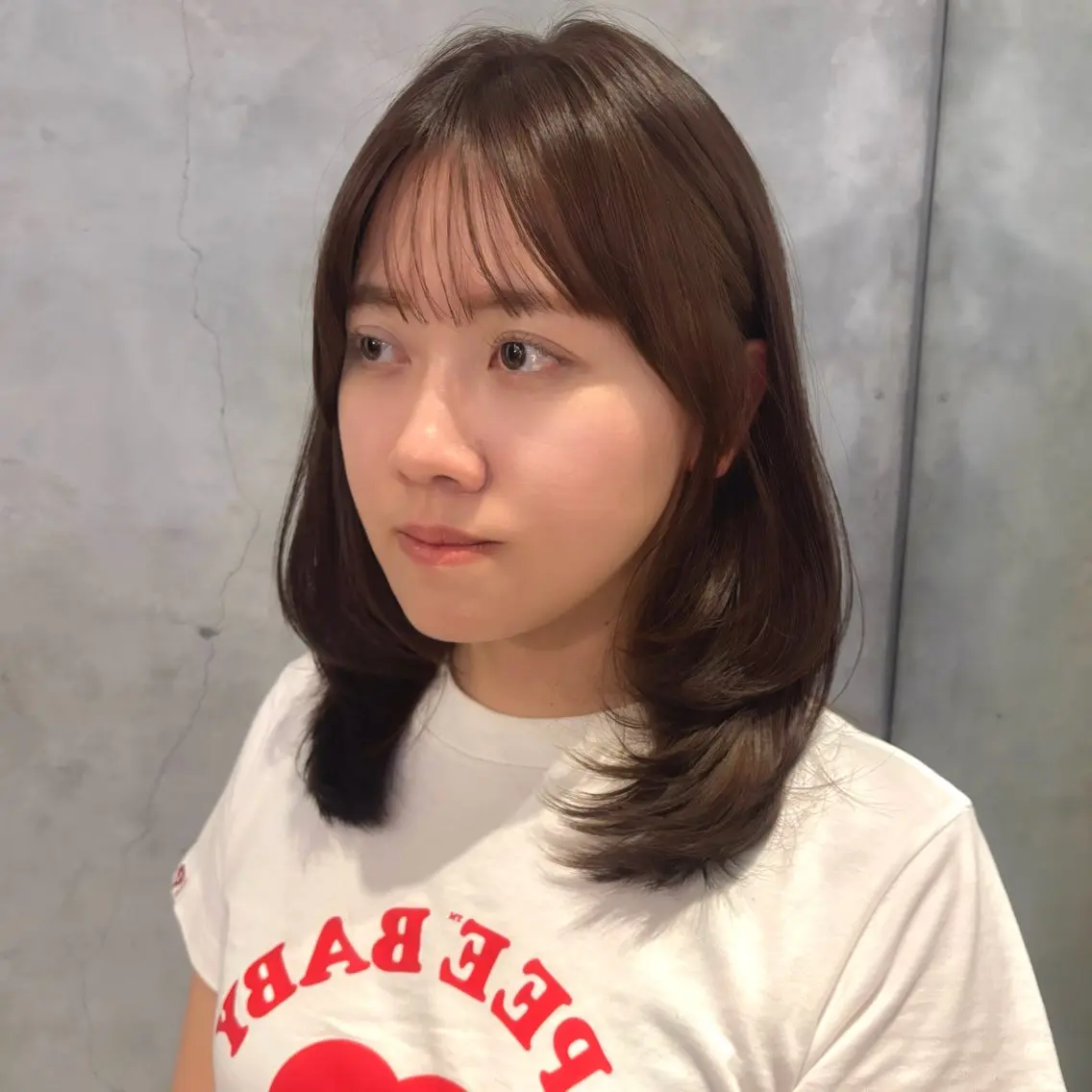 ミディアム カラー ミディアムレイヤー レイヤーカット カット ヘアカラー トリートメント 顔まわり🥣レイヤー /透明感/水口舞奈のヘアスタイル