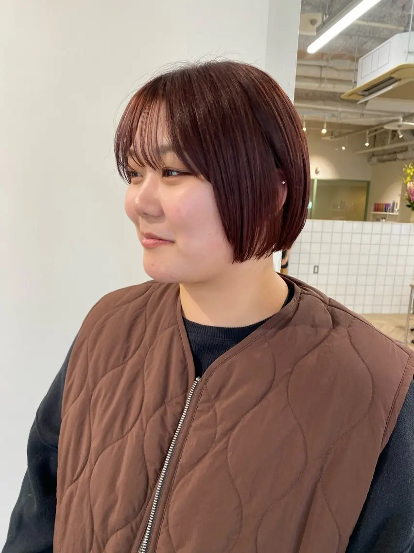 ショート カラー ボブ カット ヘアカラー トリートメント LUVISM新潟🎀 透明感カラー/ミユのヘアスタイル