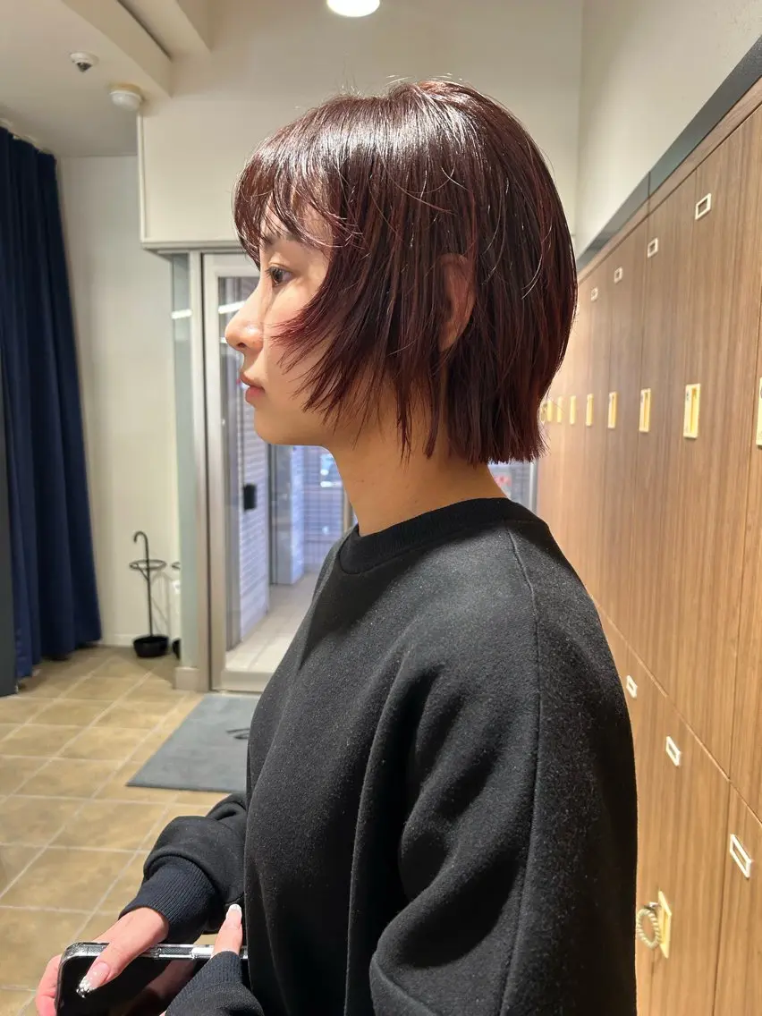 ショート ボブレイヤー ボブ レイヤーカット カット ヘアカラー ボブ/レイヤー ケンショウのヘアスタイル