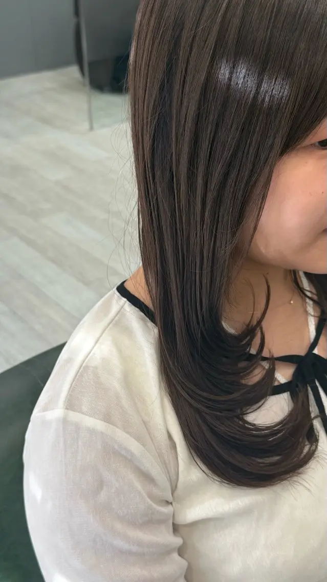 セミロング ボブ 顔周りカット ハイレイヤー レイヤーカット ローレイヤー カット 磯貝七海/ カット/ブリーチのヘアスタイル
