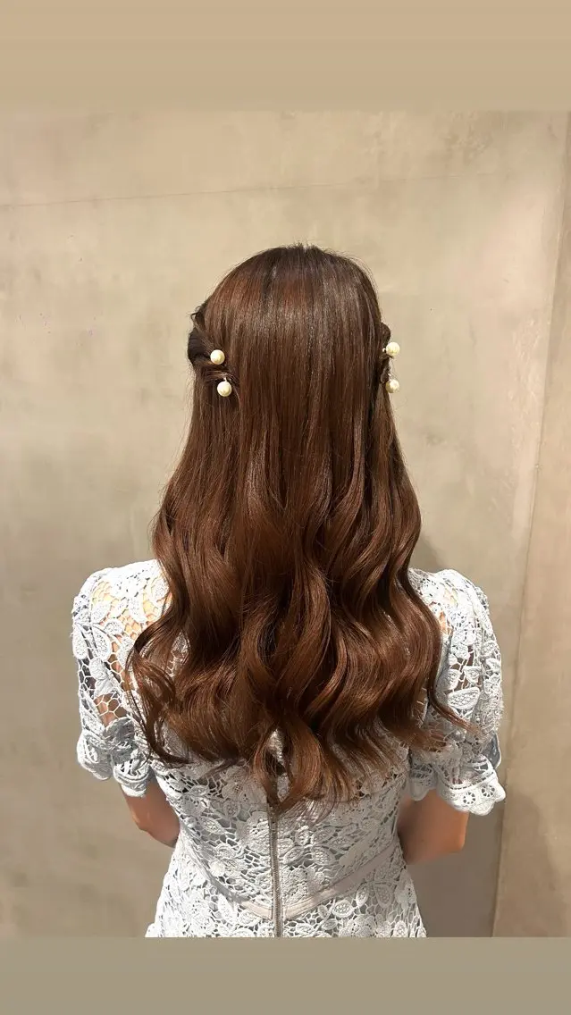 ロング カラー ヘアアレンジ カット ヘアカラー タナカ カナ🫧のヘアスタイル