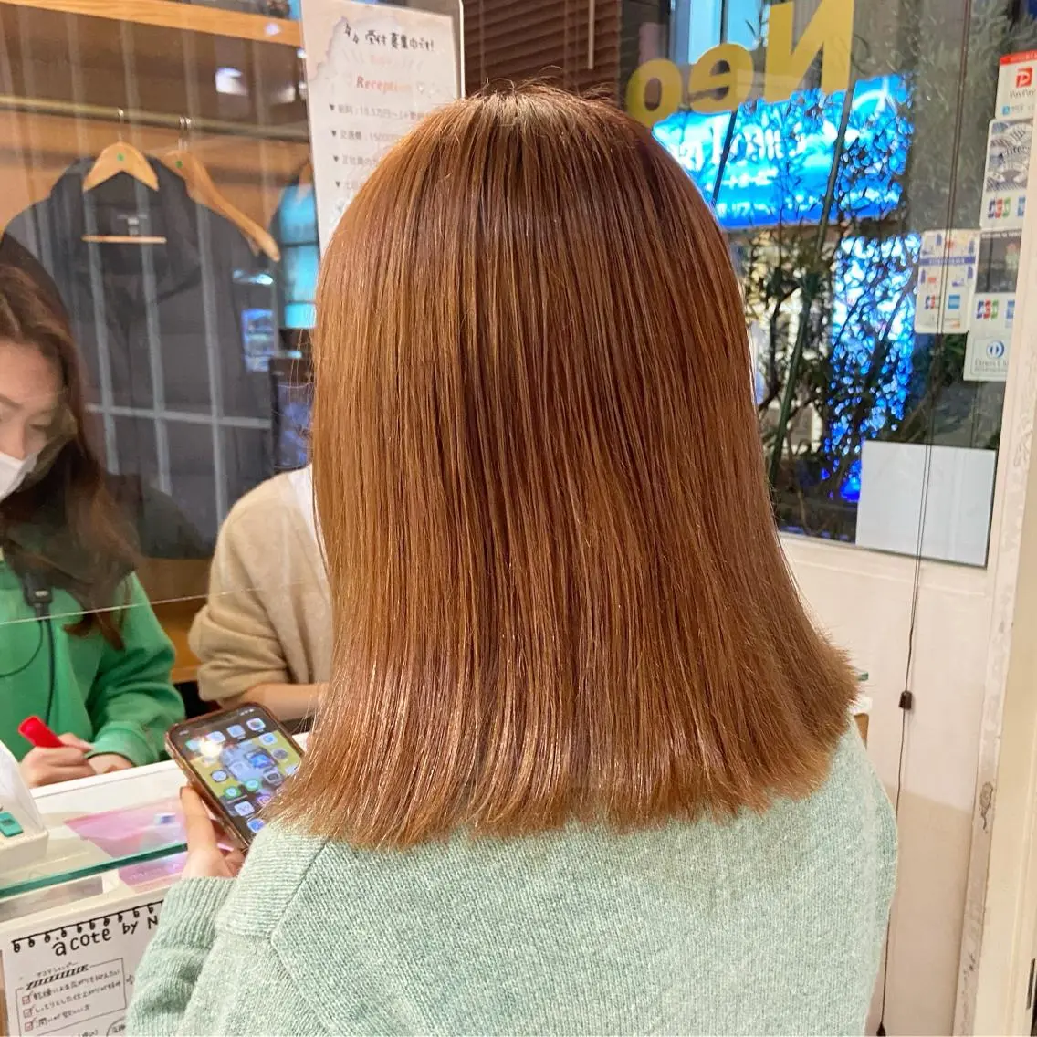 ミディアム カラー オレンジ カット ヘアカラー トリートメント 🫧 nanaco🫧のヘアスタイル