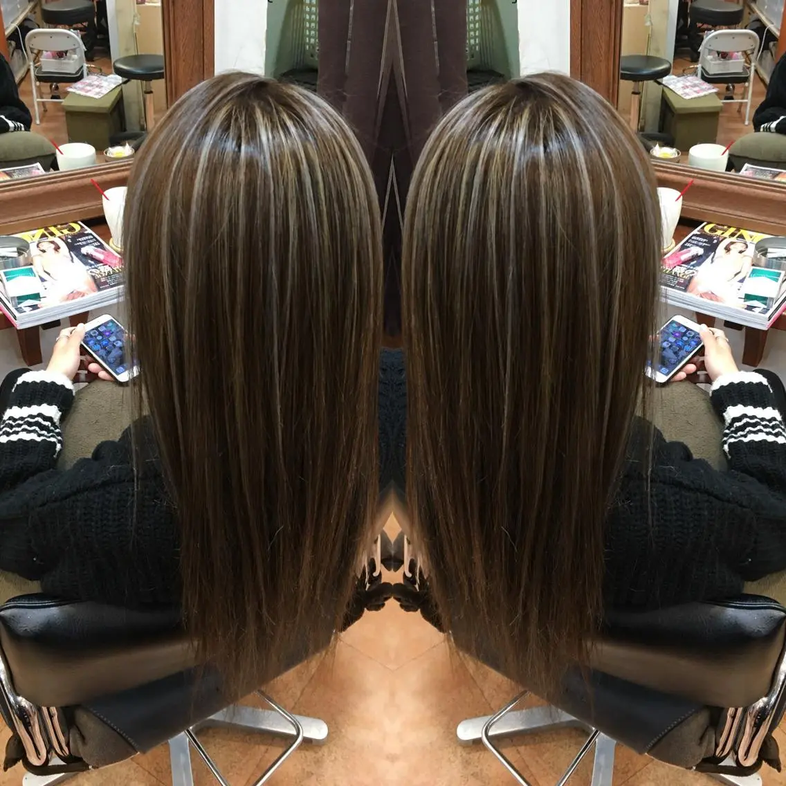 セミロング ハイライト ヘアカラー トリートメント LOCO/ Koukiのヘアスタイル