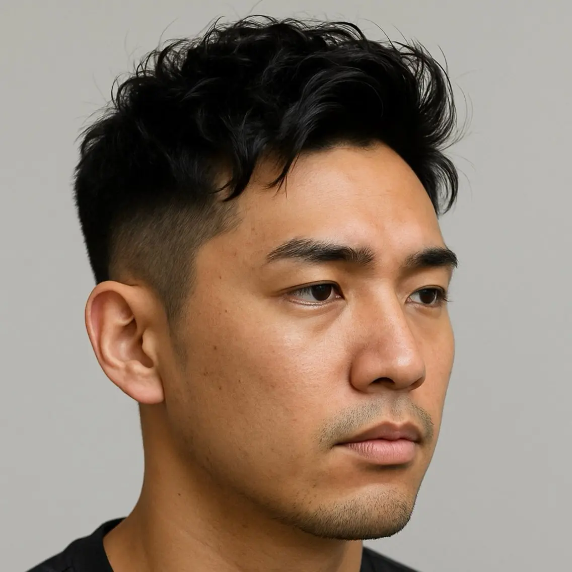 ショート パーマ メンズ フェードカット メンズパーマ くせ毛 ショートヘア メンズ眉毛ワックス 青山英憲のヘアスタイル