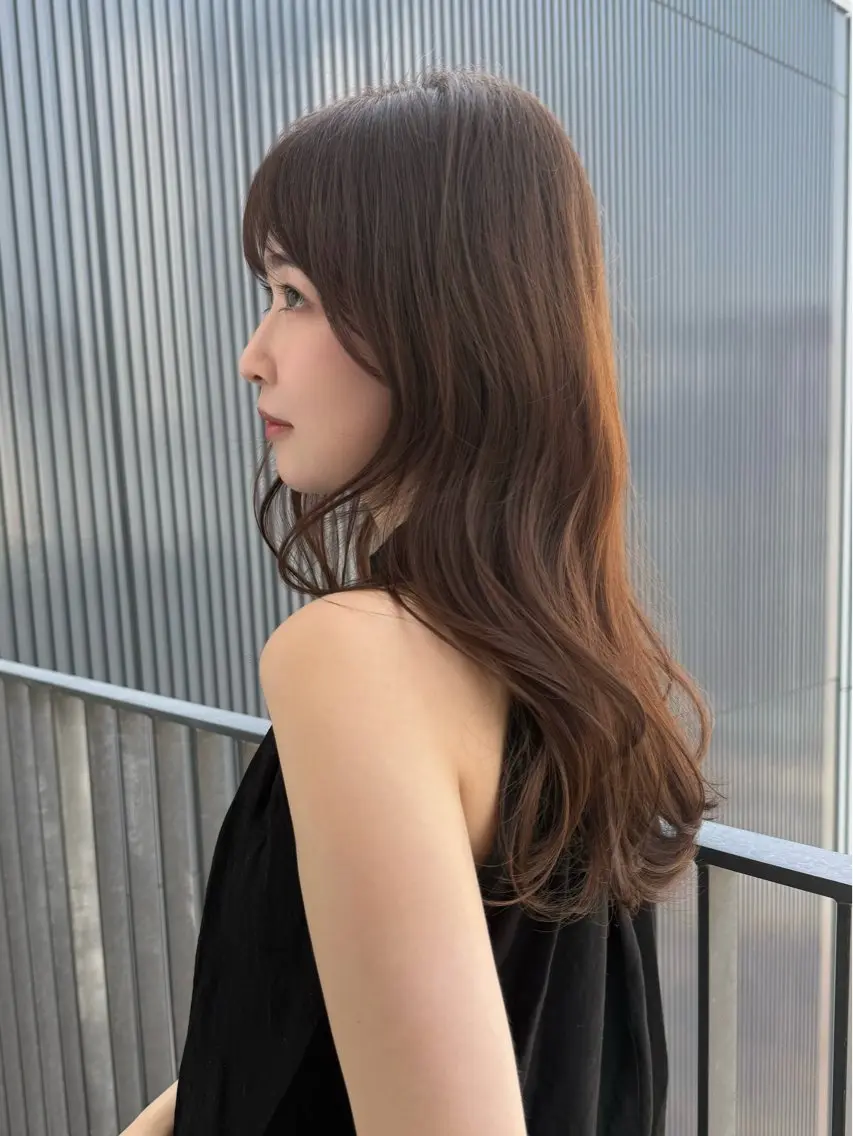 ロング カット ヘアカラー トリートメント やました もえかのヘアスタイル