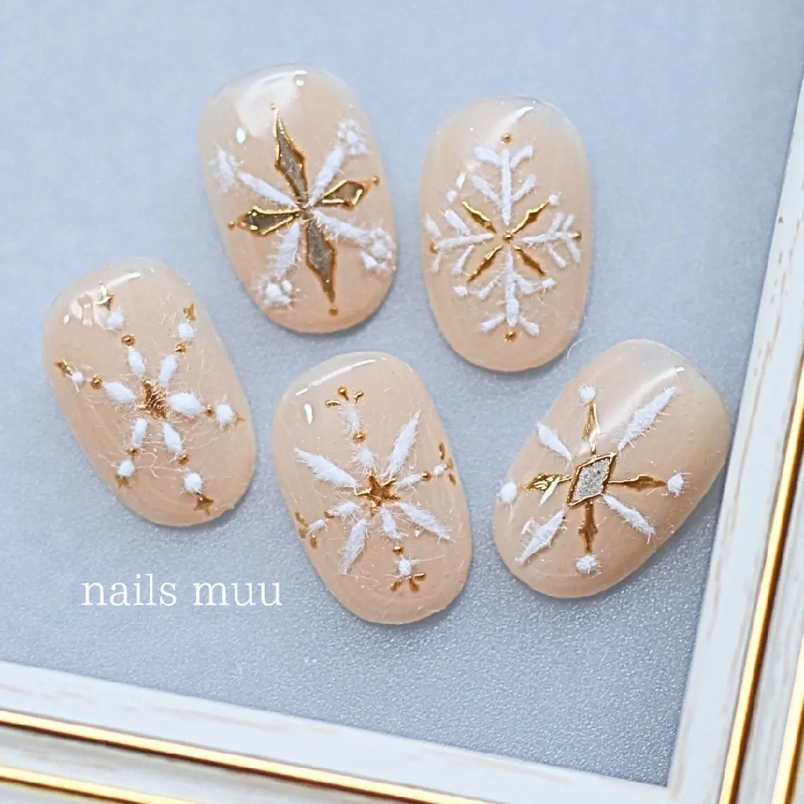 ネイル アートネイル 冬ネイル nails muu まゆのネイルデザイン