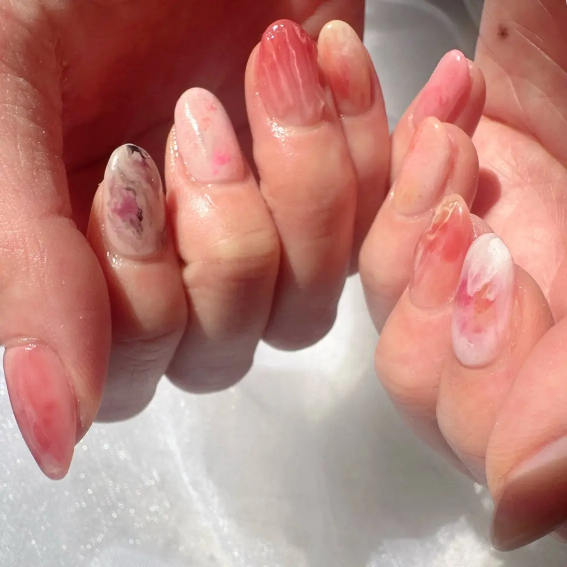 ネイル クリアネイル 氷ネイル・うるうるネイル 韓国ネイル 持ち込み ニュアンスネイル 🪞KAPE NAIL 🪞のネイルデザイン