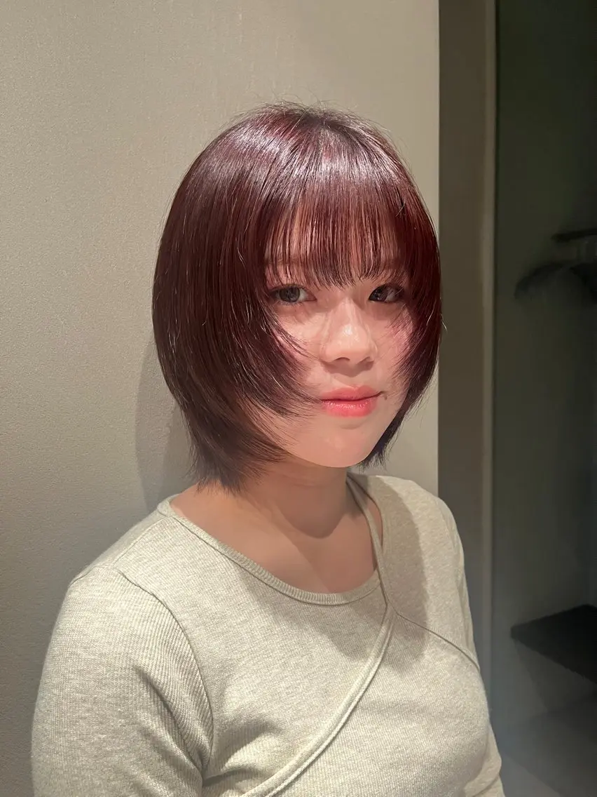 カラー ブラウンカラー ピンクカラー 後藤 由果のヘアスタイル