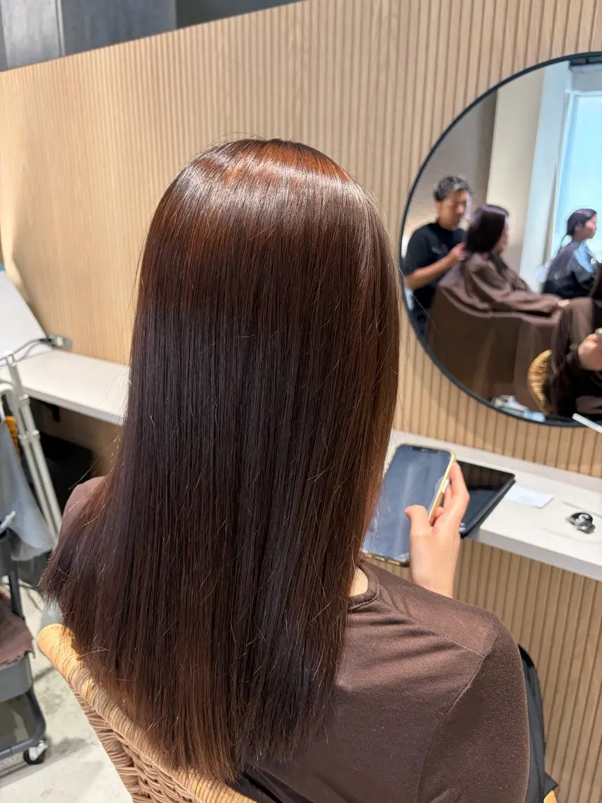 ロング カラー ブラウンカラー 透明感カラー ヘアカラー haru naのヘアスタイル