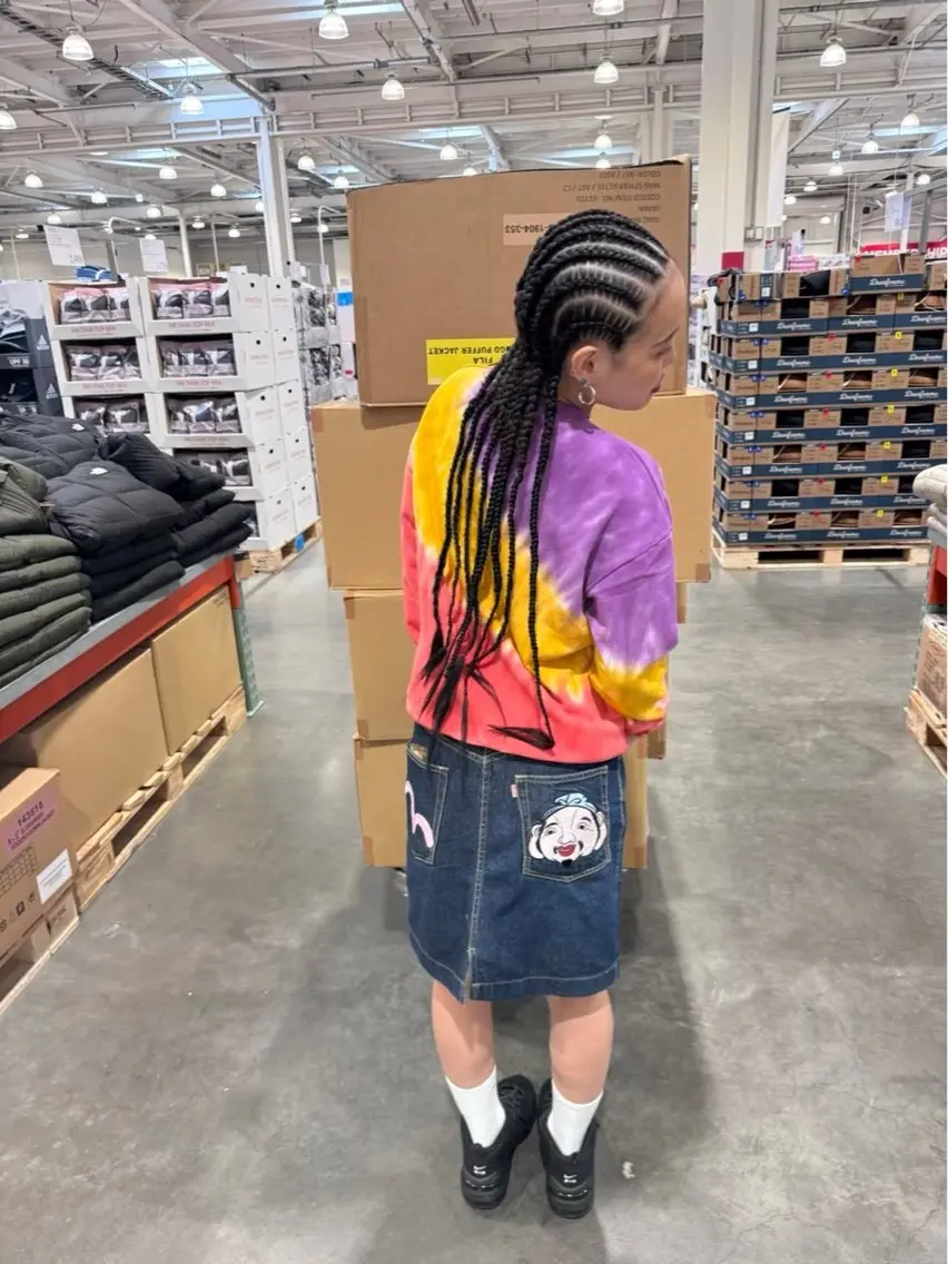 standardな形のcornrow 8本の写真