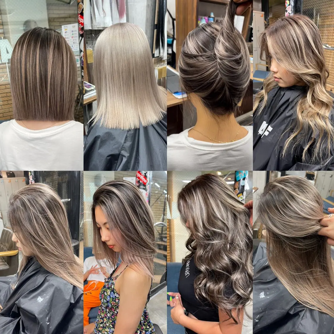 ロング カラー バレイヤージュ ハイライトカラー ハイトーンカラー ハイライト レイヤーカット 西宮ハイトーンカラー ひらり💜のヘアスタイル