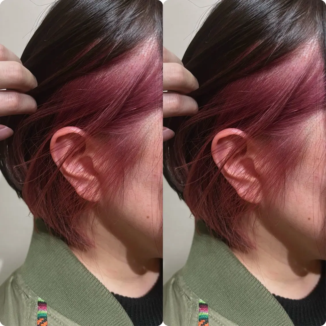 ショート カラー 切っぱなし💇‍♀️ イヤリング🎨龍之介のヘアスタイル