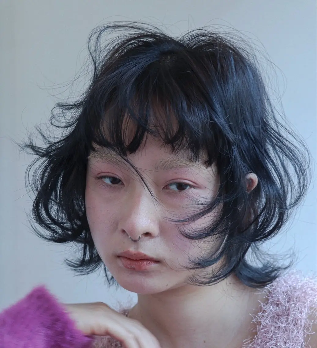 ショート カラー パーマ ヘアアレンジ パーマ ヒナ/酸性ストレート ・艶カラー🌿のヘアスタイル